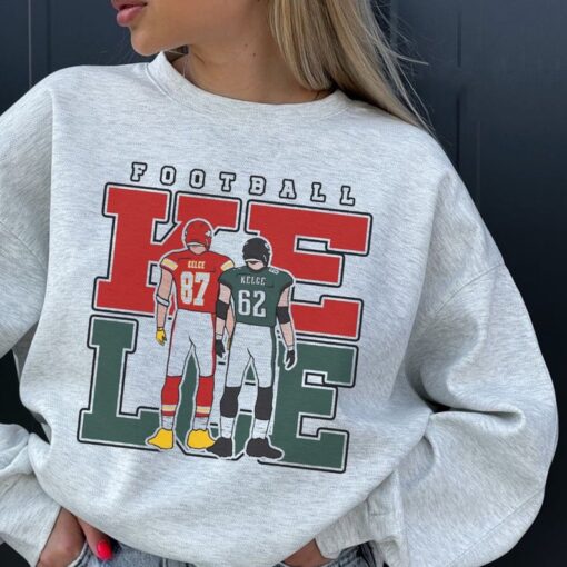 Jason Kelce & Travis Kelce Sweatshirt, American Football Shirt, Football Fan Gift Shirt