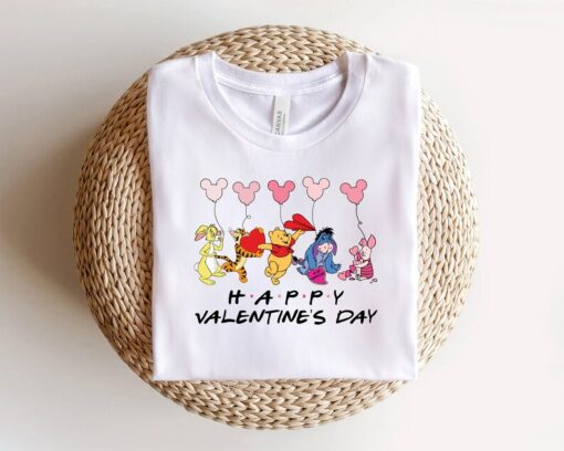 Vintage Winnie Valentine's Day Shirt, Happy Valentines Day Sweatshirt, Disney Winnie The Pooh Characters Love Shirt, Pooh Couple Gift Shirt