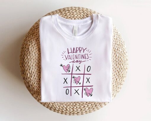 Happy Valentines Day Shirt, Cute Heart Valentines Sweatshirt, XOX Game Valentines T-Shirt, Cute Gift For Girlfriend, Boyfriend Gift Shirt