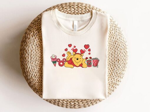 Winnie The Pooh Disney Valentines Sweatshirt, Funny Disney Winnie The Pooh Sweat, Mickey Head Valentines Day Tee, Coffee Lovers Sweat