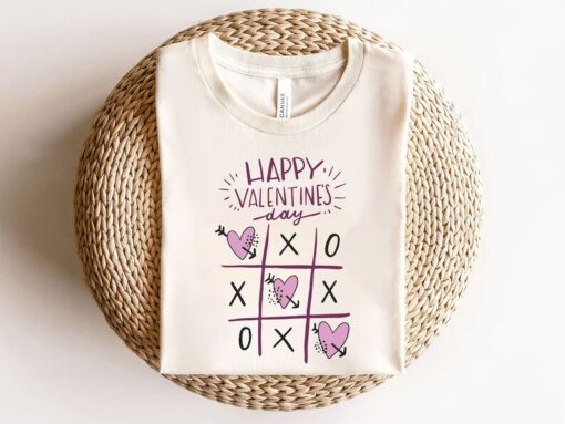 Happy Valentines Day Shirt, Cute Heart Valentines Sweatshirt, XOX Game Valentines T-Shirt, Cute Gift For Girlfriend, Boyfriend Gift Shirt