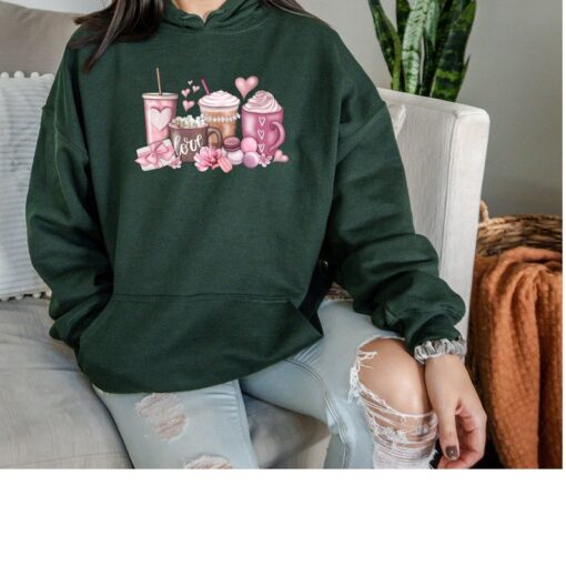 Womens Valentines Day Sweatshirt, Valentine Coffee Sweatshirt, Womens Valentines Day Sweater, Valentines Day Shirt, Valentines Sweater