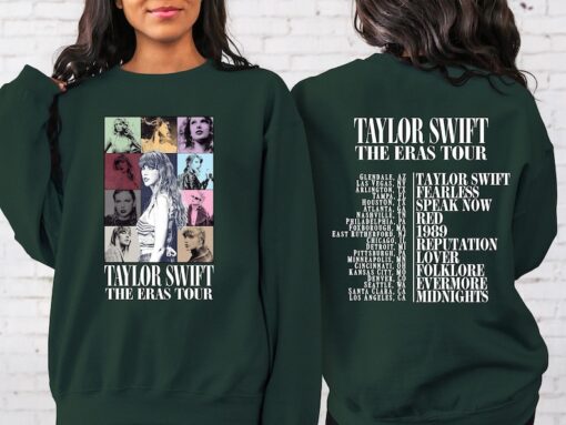 Two Sided The Eras Tour Concert Sweatshirt, Taylor Swift Sweatshirt, Custom Text Sweatshirt, Ts Merch Shirt ,Taylor's Version, Swiftie shirt