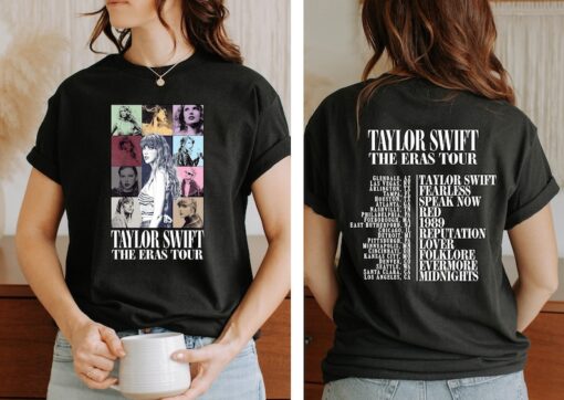 Two Sided The Eras Tour Concert Shirt, Taylor Swift Shirt, Custom Text Shirt, Ts Merch Shirt, Eras Tour Concert Shirt