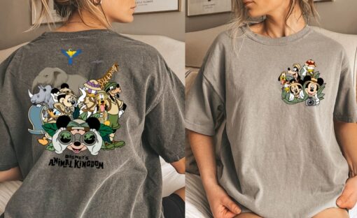 Comfort Colors® Mickey and Friends Safari Shirt, Two-sided Disney Animal Kingdom Shirt, Disney Family Safari Trip Shirt