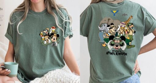 Comfort Colors® Mickey and Friends Safari Shirt, Two-sided Disney Animal Kingdom Shirt, Disney Family Safari Trip Shirt