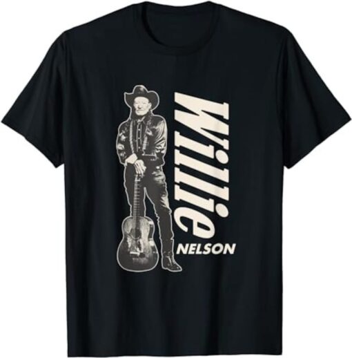 Official Willie Nelson Standing Guitar T-Shirt, Sweatshirt, Hoodie - 43619