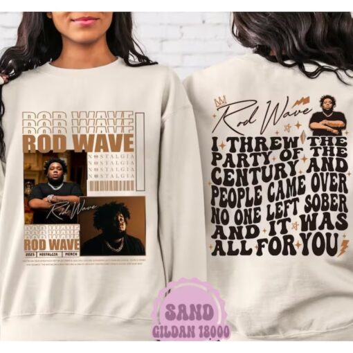 Retro Rod Wave Lyrics 2 side Sweatshirt, Rod Wave Nostalgia Tour Sweatshirt, Rod Tracklist Sweatshirt