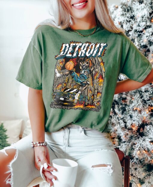 Vintage Detroit Basketball Pistons T-Shirt, Vintage Horse Shirt, Vintage Bootleg, Gift for him, Gift for her, Unisex