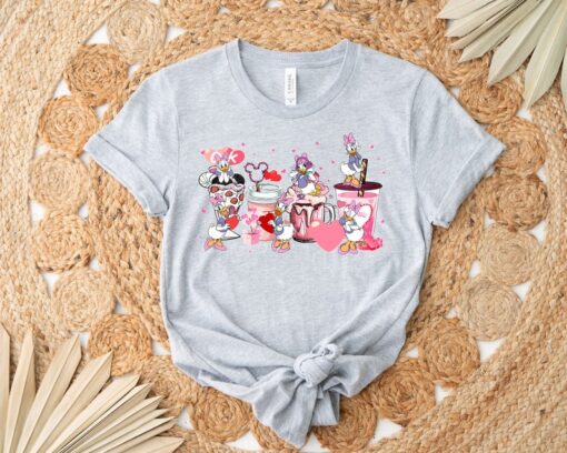 Donald Daisy Duck Valentine Coffee Shirt, Disney Shirts, Valentine's Day Shirt, Gifts For Her, Couples Gifts, Valentines Shirts