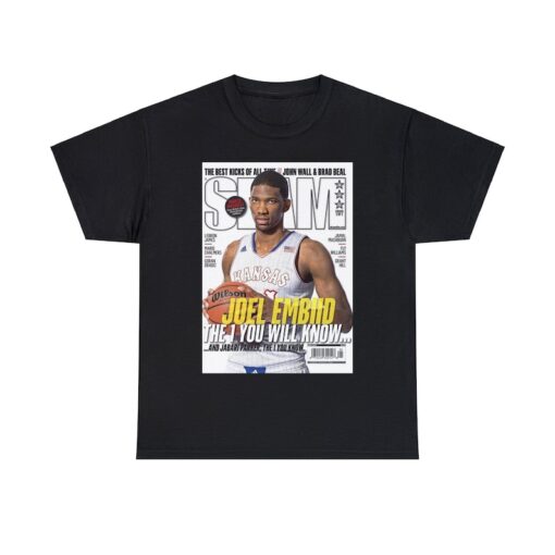 Joel Embiid Philadelphia 76ers NBA Slam Cover Tee Shirt