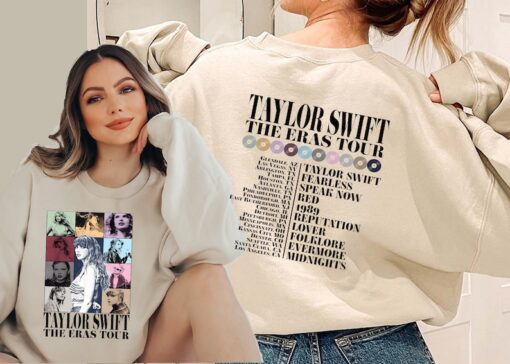 Taylor Swiftie Sweatshirt, Eras Tour Shirt, Taylor Front Back Shirt,Eras Tour Outfit,Midnights Concert Shirt