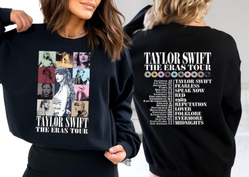 Taylor Swiftie Sweatshirt, Eras Tour Shirt, Taylor Front Back Shirt,Eras Tour Outfit,Midnights Concert Shirt