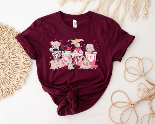 Valentine Dumbo Coffee Shirt, Disney Dumbo Shirt, Valentine Disney T-Shirt, Disney Characters Tee, Disney Love Tee, Valentine Day Shirt