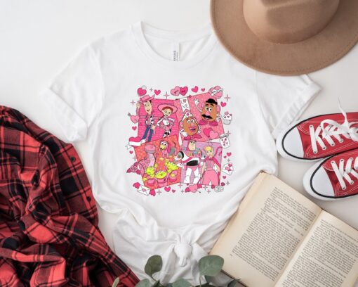 Vintage Toy Story Characters Valentine Day Shirt, Cute Toy Story Couple Shirt, Disney Toy Story Love Shirt