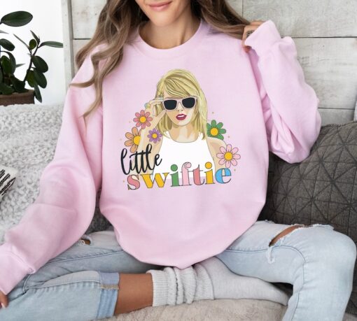 Little Swiftie Sweatshirt,Swiftie Gift,Flower Taylor Girls Shirt,Taylor Swift Shirt,First Concert Outfits