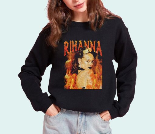 Rihanna T-shirt Cotton For Men Women, Rihanna Hip Hop Graphic Tee T-Shirt, Sweatshirt, Hoodie Gift