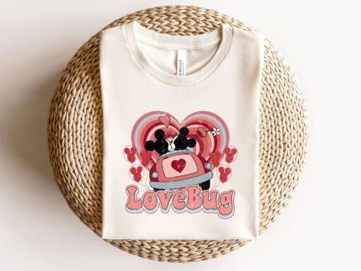 Love Bug Shirt, Mickey And Minnie Shirt, Vintage Car Sweatshirt, Classic Car Shirt, Vintage Car Lover, Valentines Shirt, Valentines Day Gift