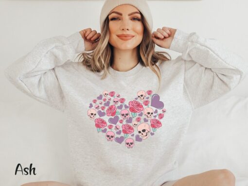 Valentine Love Sweatshirt Valentine Skeleton Sweatshirt Spooky Valentine Day Shirt Valentine Love Shirt Cute Valentine Tshirt Galentines Day