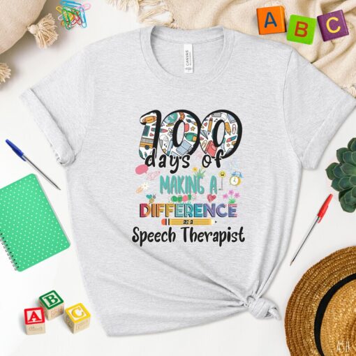 100th Day Of School Shirt,Speech Therapist 100 Days Shirt,100 days of school,Speech Therapist 100th day gift