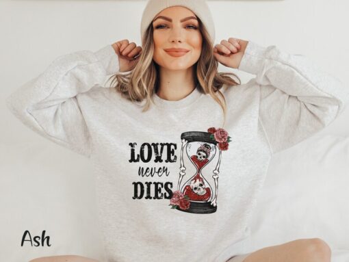 Spooky Valentine Day Shirt Love Valentine Sweatshirt Valentine Skeleton Sweatshirt Valentine Love Shirt Cute Valentine Tshirt Valentine Rose