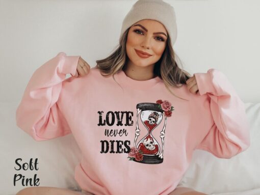 Spooky Valentine Day Shirt Love Valentine Sweatshirt Valentine Skeleton Sweatshirt Valentine Love Shirt Cute Valentine Tshirt Valentine Rose