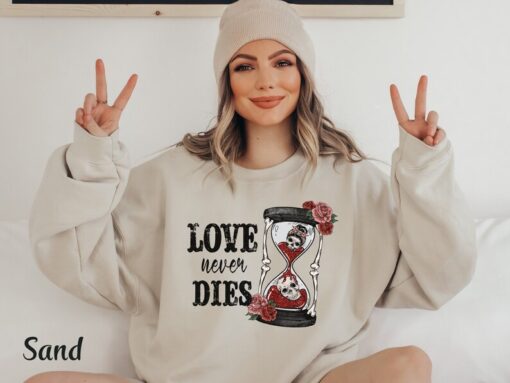 Spooky Valentine Day Shirt Love Valentine Sweatshirt Valentine Skeleton Sweatshirt Valentine Love Shirt Cute Valentine Tshirt Valentine Rose