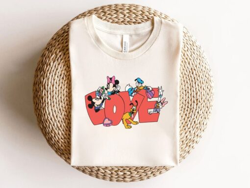 Disney Valentine Day Shirt, Women's Disney Sweatshirt, Mickey Love Shirt, Disney Love Shirt, Disney Family Shirt, Mickey Friends Gift Shirt