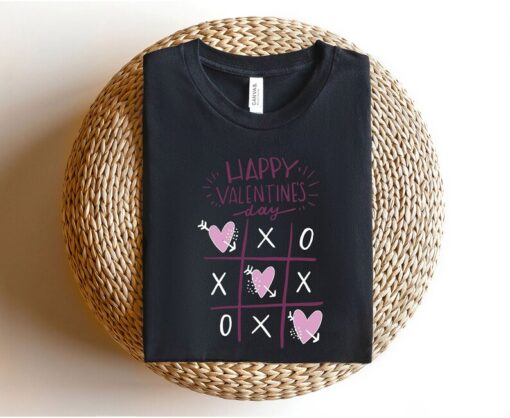 Happy Valentines Day Shirt, Cute Heart Valentines Sweatshirt, XOX Game Valentines T-Shirt, Cute Gift For Girlfriend, Boyfriend Gift Shirt