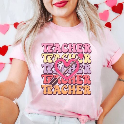 Teacher Valentine's Day Shirt, Love Valentine Teacher Shirt, Happy Valentine's Day Tee, Valentines Day Gift For Teacher