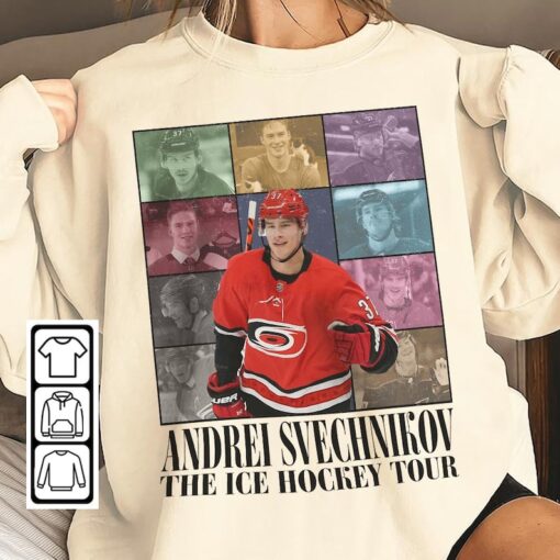 Andrei Svechnikov Carolina Ice Hockey Merch Shirt, Hurricanes Vintage 90s Bootleg Sweatshirts