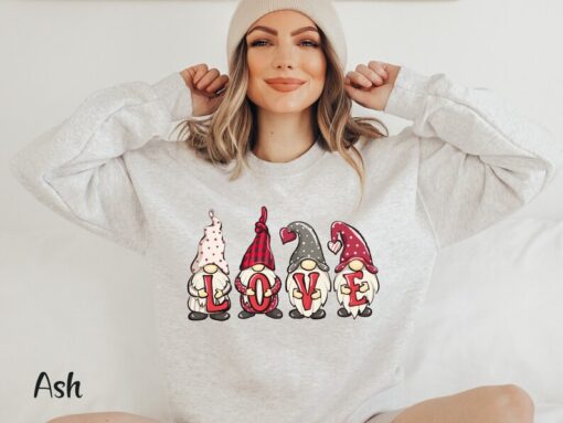 Love Gnomes Valentine Shirt Love Valentine Day Sweatshirt Valentine Love Gnomes Shirt Valentine Gnomes Gift For Valentine Gnomes Sweater