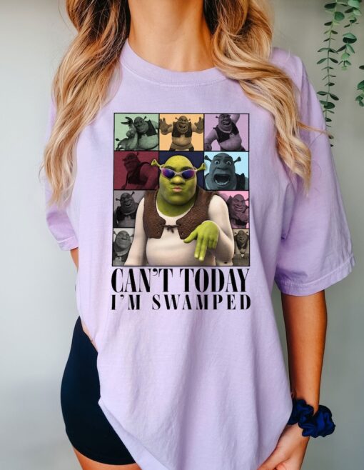 Shrek Meme Funny Shirt Can't Today I'm Swamped Eras Tour Shirt, Shrek and Fiona Shirts