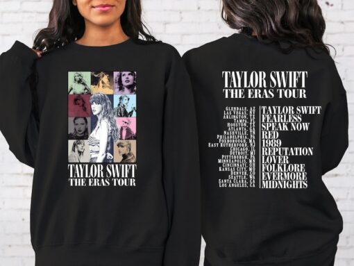 Two Sided The Eras Tour Concert Sweatshirt, Taylor Swift Sweatshirt, Custom Text Sweatshirt, Ts Merch Shirt ,Taylor's Version, Swiftie shirt