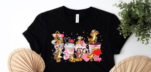 Valentines Tigger Coffee Cup Shirt, Disney Characters Tiger Shirt, Disney Trip Shirt, Disneyland Shirt, Tiger Shirt, Walt Disney World Shirt