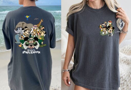 Comfort Colors® Mickey and Friends Safari Shirt, Two-sided Disney Animal Kingdom Shirt, Disney Family Safari Trip Shirt