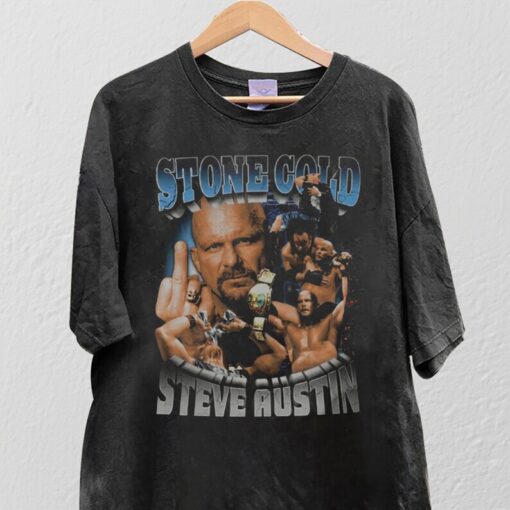 Limited Stone Cold 90s Vintage Oversized T-Shirt - Steve Austin Professional Wrestler 90s Booteg Style Vintage TShirt