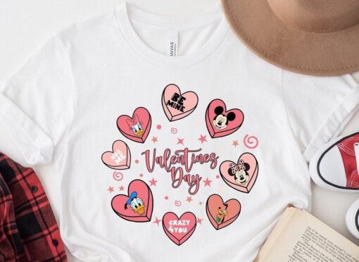 Disney Heart Valentines Shirt, Mickey and Friends Valentine Shirt, Disney Couple Shirt, Matching Valentine Shirt, Valentines Day Shirt