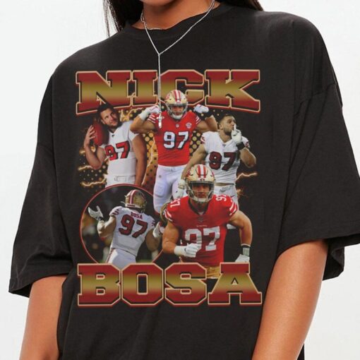 Vintage Nick Bosa Shirt, Sweatshirt, Hoodie, Football Shirt, Vintage Bootleg, Gift, Retro, Unisex