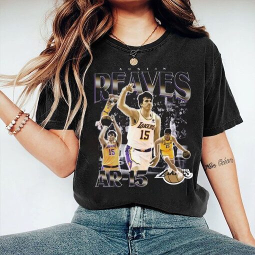 Vintage 90s Basketball Bootleg Style T-Shirt, AUSTIN REAVES Graphic Tee, Austin Reaves Shirt, Retro Basketball Shirt