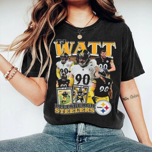 Vintage 90s Graphic Style T. J. Watt T-Shirt, T. J. Watt Tee, Retro T. J. Watt Oversized T-Shirt, Football T-Shirt