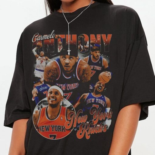 Vintage 90s Basketball Bootleg Style T-Shirt, Carmelo Anthony Graphic Tee, Carmelo Anthony Shirt, Retro Basketball Shirt