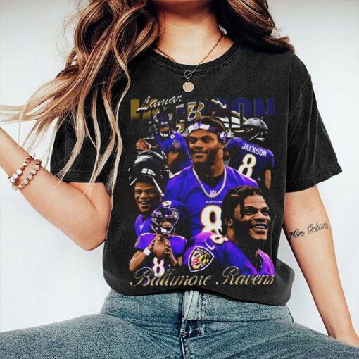 Vintage 90s Graphic Style Lamar Jackson T-Shirt, Lamar Jackson shirt, Vintage Oversized Sport Tee