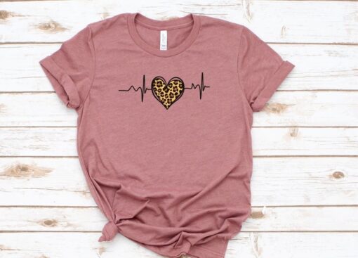 Leopard Print Valentines Day Shirt, Heart Shirt, Cute Valentine Shirt, Valentine's Day Nurse Shirts, Nurse Valentine Day Shirt, Love Shirt