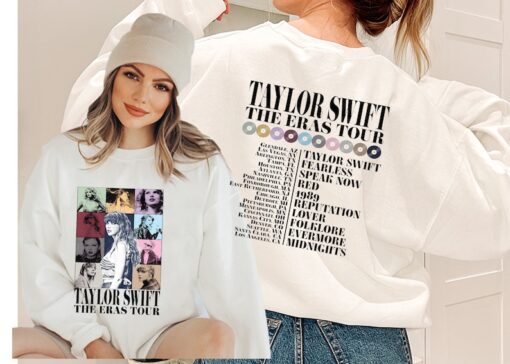 Taylor Swiftie Sweatshirt, Eras Tour Shirt, Taylor Front Back Shirt,Eras Tour Outfit,Midnights Concert Shirt