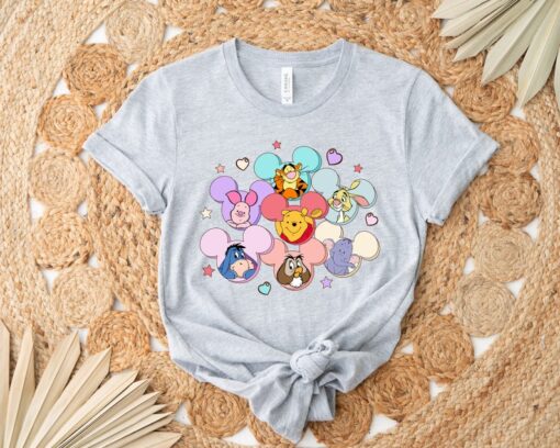 Disney Winnie The Pooh Characters Love Shirt, Vintage Winnie The Pooh And Friends Valentine's Day Shirt, Pooh Couple Shirt