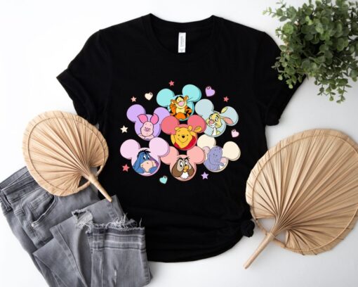 Disney Winnie The Pooh Characters Love Shirt, Vintage Winnie The Pooh And Friends Valentine's Day Shirt, Pooh Couple Shirt