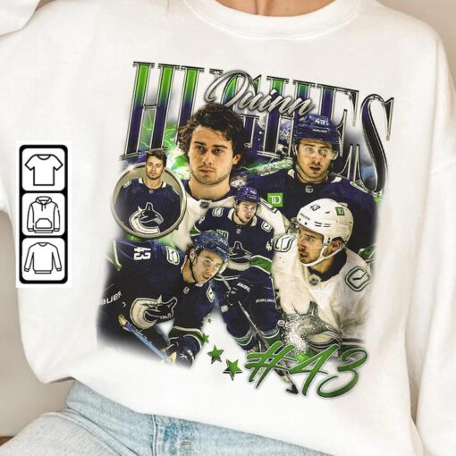 Quinn Hughes Vancouver Ice Hockey Shirt, Canucks Ice Hockey Shirt Christmas Gift