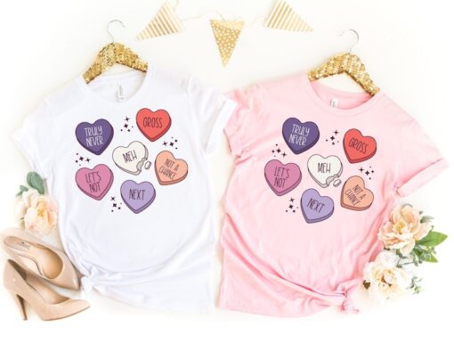 Valentine Candy Hearts Shirt, Valentines Day Shirt, Valentine Shirt, Valentines Day Gift, Happy Valentines Day T-Shirt