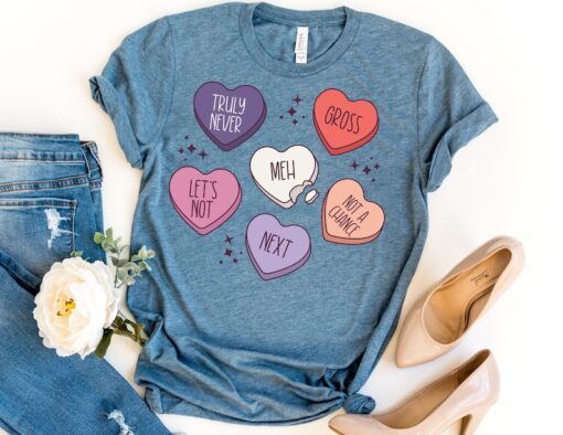 Valentine Candy Hearts Shirt, Valentines Day Shirt, Valentine Shirt, Valentines Day Gift, Happy Valentines Day T-Shirt